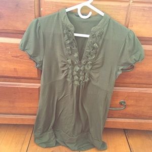 Olive tassel tee shirt